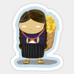 Mujer con flores Sticker